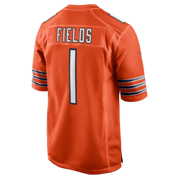 Justin Fields Jersey, Orange Men's, Player Game Jersey - Replica