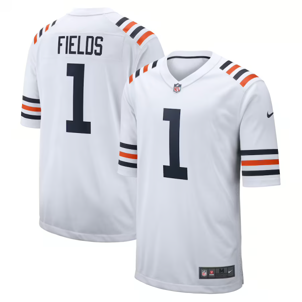 Justin Fields Jersey, White Men's, 2021 NFL Draft First Round Pick Alternate Classic Game Jersey - Replica