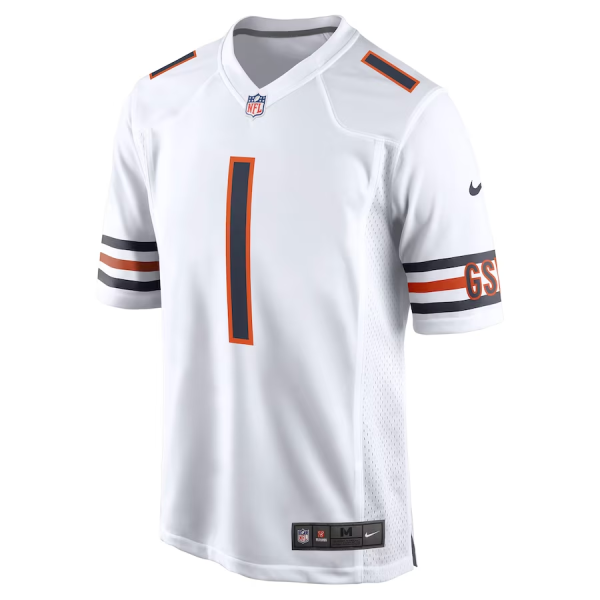 Justin Fields Jersey, White Men's, Player Game Jersey - Replica