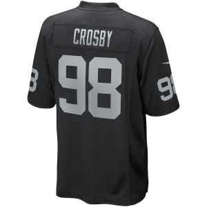 Maxx Crosby Jersey, Black Men's, Game Jersey - Replica