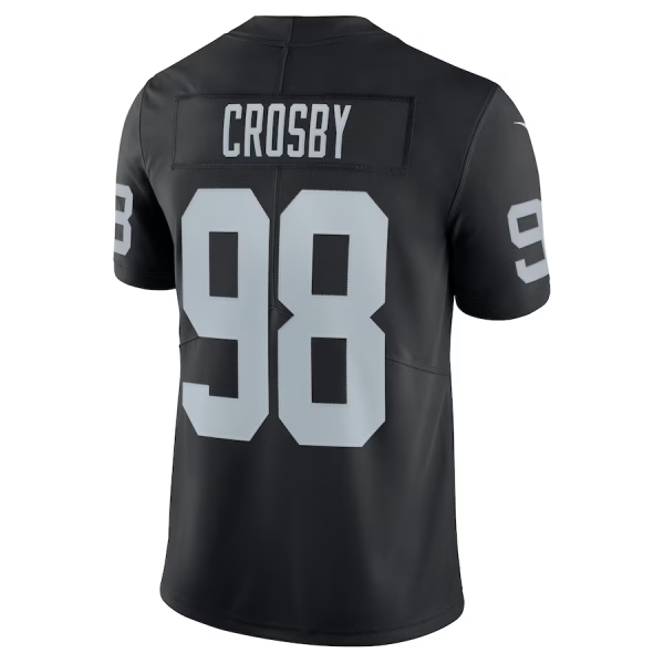 Maxx Crosby Jersey, Black Men's, Limited Jersey - Replica