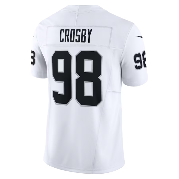 Maxx Crosby Jersey, White Men's, Vapor F.U.S.E. Limited Jersey - Replica