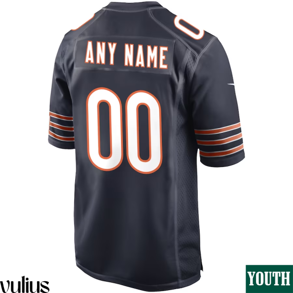 Custom Chicago Bears Jersey, Navy Youth's, Home Game Custom Jersey - Replica