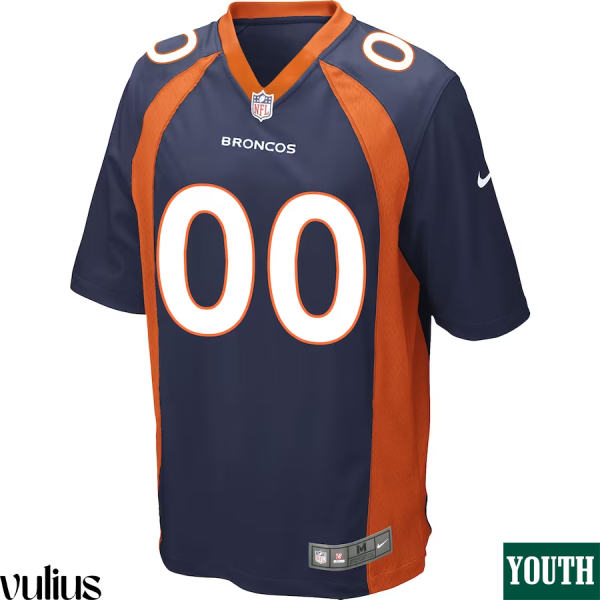 Custom Broncos Jersey, Navy Youth's, Alternate Game Jersey - Replica