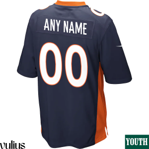 Custom Broncos Jersey, Navy Youth's, Alternate Game Jersey - Replica