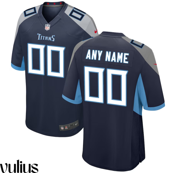 Custom Titans Jersey, Navy Men's Jersey, Home Game Jersey - Replica