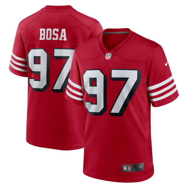 Nick Bosa Jersey, Scarlet Men's, Alternate Game Jersey - Replica