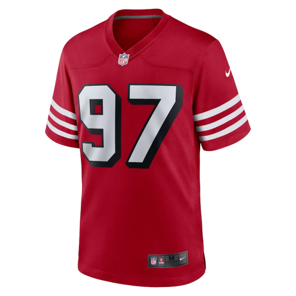 Nick Bosa Jersey, Scarlet Men's, Alternate Game Jersey - Replica