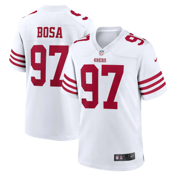 Nick Bosa Jersey, White Men's, Game Jersey - Replica