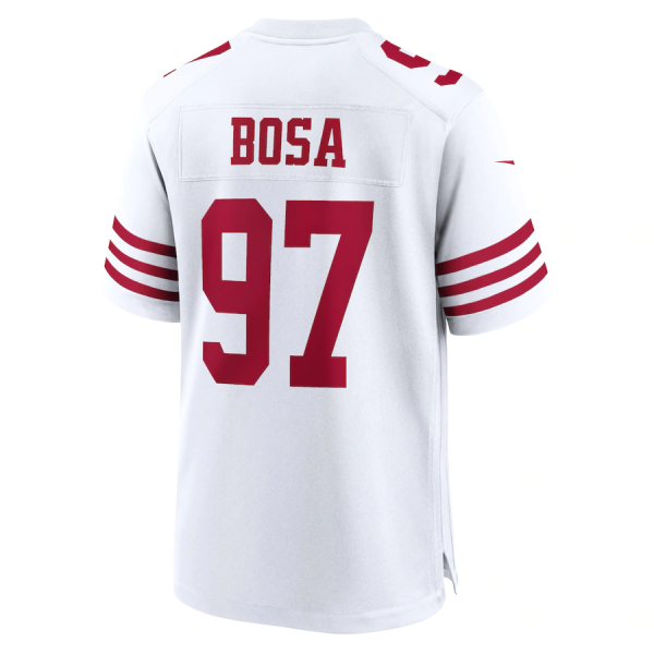 Nick Bosa Jersey, White Men's, Game Jersey - Replica