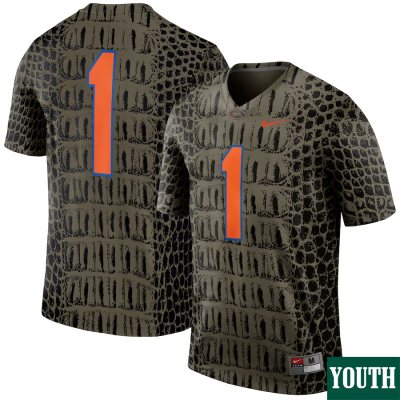 Custom Florida Gators Jersey, Olive Youth's, Alternate Legend Game Jersey - Replica