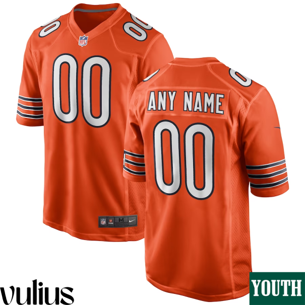 Custom Chicago Bears Jersey, Orange Youth's, Alternate Game Custom Jersey - Replica