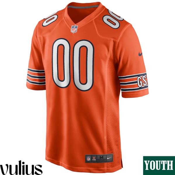 Custom Chicago Bears Jersey, Orange Youth's, Alternate Game Custom Jersey - Replica