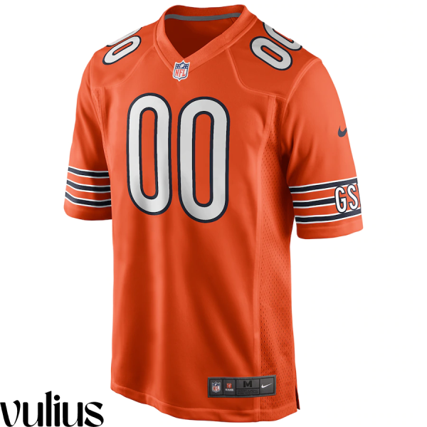 Custom Chicago Bears Jersey, Orange Men's, Alternate Game Custom Jersey - Replica