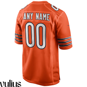 Custom Chicago Bears Jersey, Orange Men's, Alternate Game Custom Jersey - Replica