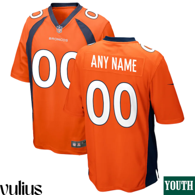 Custom Broncos Jersey, Orange Youth's, Home Game Jersey - Replica