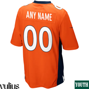 Custom Broncos Jersey, Orange Youth's, Home Game Jersey - Replica