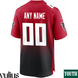 Custom Falcons Jersey, Red Youth's, Alternate Custom Game Jersey - Replica