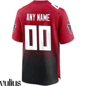 Custom Falcons Jersey, Red Men's, Alternate Custom Game Jersey - Replica