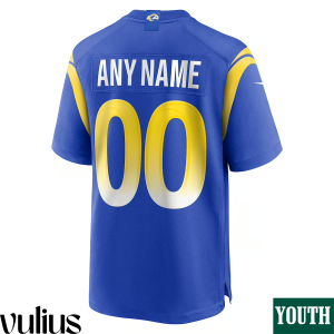 Custom Rams Jersey, Royal Youth's, Home Game Custom Jersey - Replica