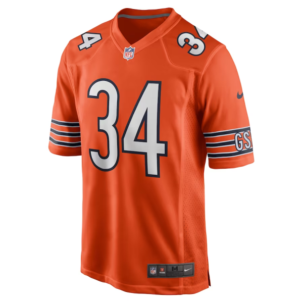 Walter Payton Jersey, Orange Men's, Retired Player Jersey - Replica