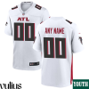 Custom Falcons Jersey, White Youth's, Road Custom Game Jersey - Replica