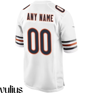 Custom Chicago Bears Jersey, White Men's, Road Game Custom Jersey - Replica