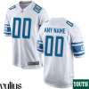 Custom Lions Jersey, White Youth's, Road Game Custom Jersey - Replica