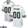 Packers Custom Jersey, White Men's, Road Game Custom Jersey - Replica