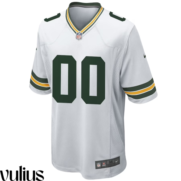 Packers Custom Jersey, White Men's, Road Game Custom Jersey - Replica