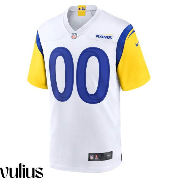 Custom Rams Jersey, White Men's, Alternate Game Custom Jersey - Replica