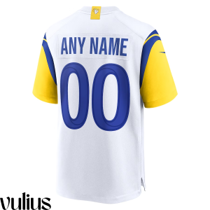 Custom Rams Jersey, White Men's, Alternate Game Custom Jersey - Replica