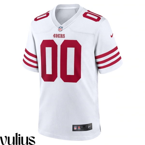 49ers Custom Jersey, White Men's, Road Game Custom Jersey - Replica