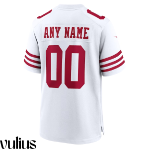 49ers Custom Jersey, White Men's, Road Game Custom Jersey - Replica