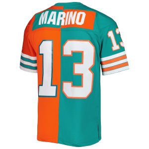 Dolphins Custom Jersey, Aqua/Orange Men's,1984 Split Legacy Replica Jersey