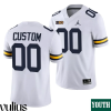 Custom Michigan Jerseys, White Youth's, 2021-22 College Football Game Jersey - Replica