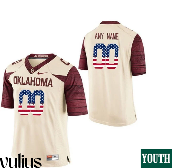 Oklahoma Sooners Custom Jersey, White Youth's, College Football Limited Jersey - Replica