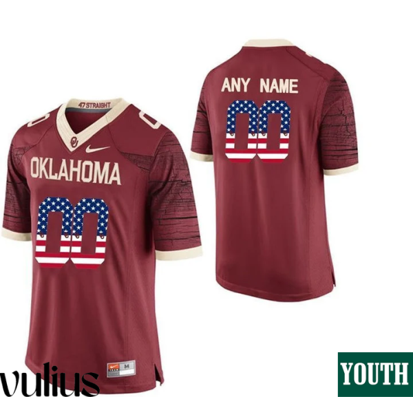 Oklahoma Sooners Custom Jersey, Red Youth's, College Football Limited Jersey - Replica