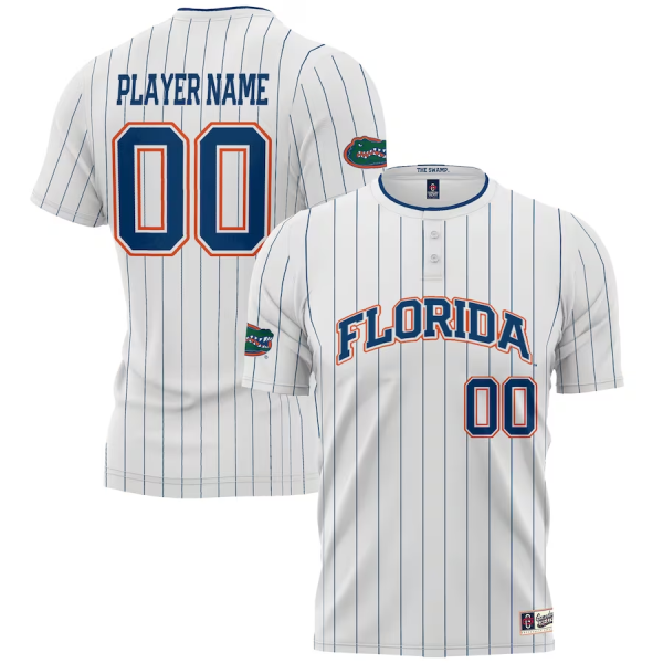 Custom Florida Gators Jersey, White Men's, NIL Pick-A-Player Softball Jersey - Replica