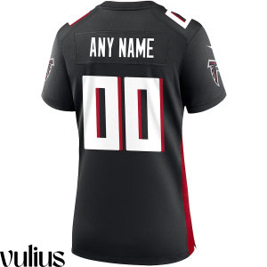 Custom Falcons Jersey, Black Woman's, Home Custom Game Jersey - Replica