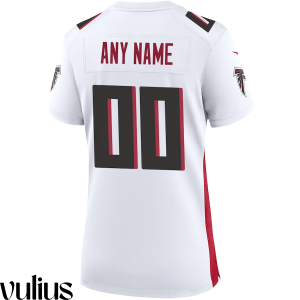 Custom Falcons Jersey, White Woman's, Road Custom Game Jersey - Replica