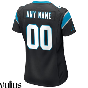 Custom Panthers Jersey, Black Woman's, Home Custom Game Jersey - Replica