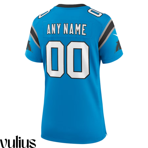 Custom Panthers Jersey, Blue Woman's, Alternate Custom Game Jersey - Replica