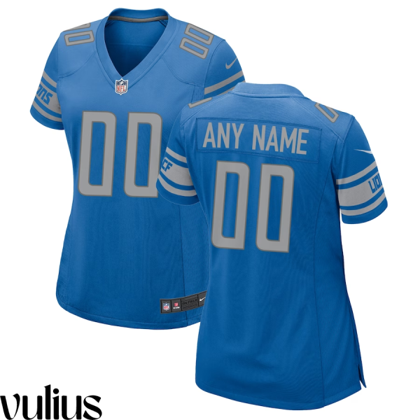 Custom Lions Jersey, Blue Woman's, Home Game Custom Jersey - Replica