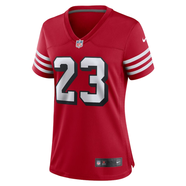 Christian Mccaffrey Jersey, Scarlet Woman's, Alternate Game Player Jersey - Replica