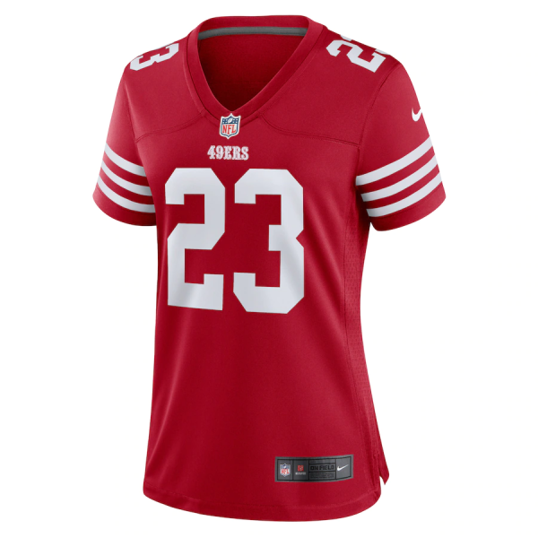 Christian Mccaffrey Jersey, Scarlet Woman's, Game Player Jersey - Replica