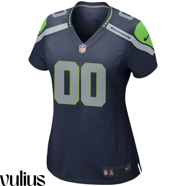 Seattle Seahawks Custom Jersey, Navy Woman's, Home Game Custom Jersey - Replica