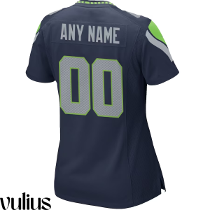 Seattle Seahawks Custom Jersey, Navy Woman's, Home Game Custom Jersey - Replica