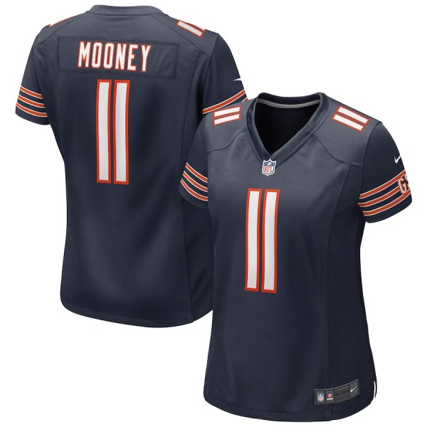 Darnell Mooney Jersey, Navy Woman's, Game Jersey - Replica