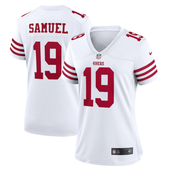 Deebo Samuel Jersey, White Woman's, Player Game Jersey - Replica